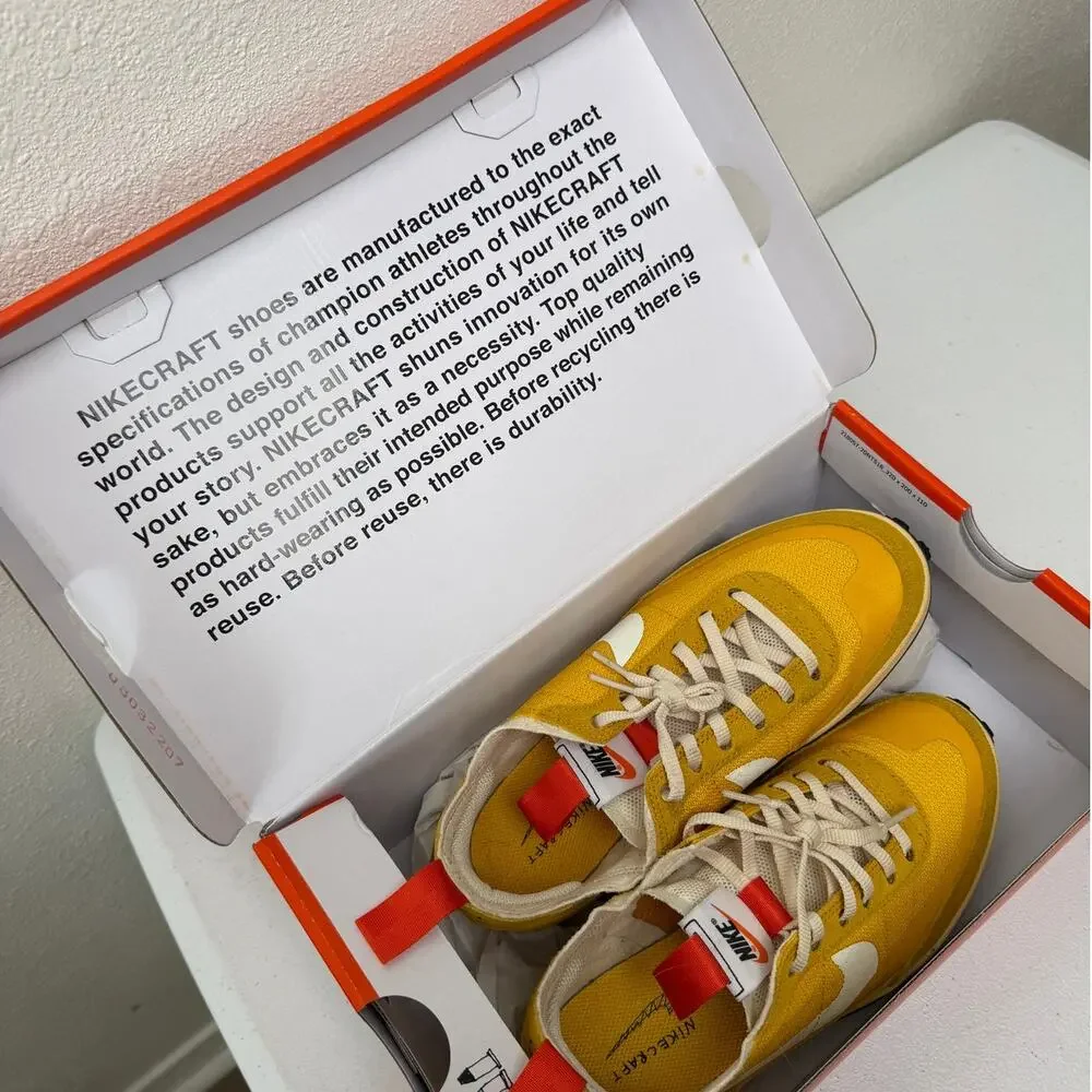 Tom Sachs x NikeCraft General Purpose Shoe Yellow Sneaker Women's 7.5